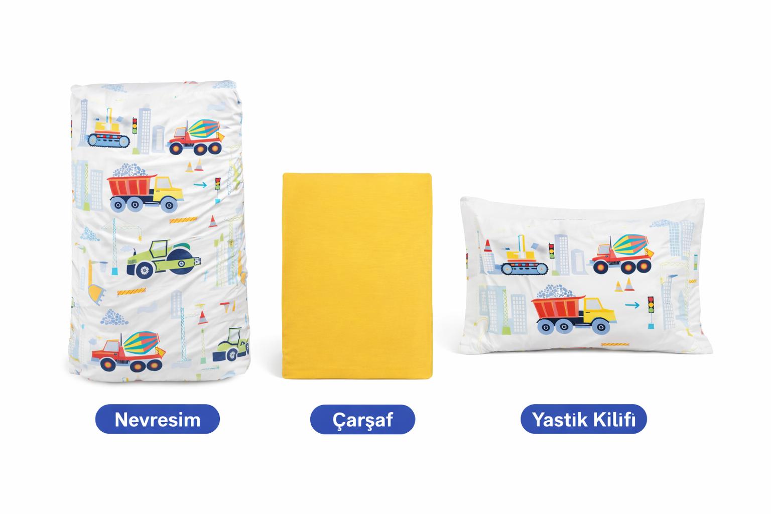 ŞantiyeParkı Beyaz Tek Kişilik Nevresim Takımı