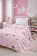 Power Pembe Tek Kişilik %100 Pamuk Pike