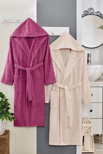 Mürdüm-Bej - Doğa 2'li Bornoz Aile Seti